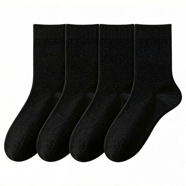 Mens Socks - Pack of 2 Pairs Cotton Socks for Men Black