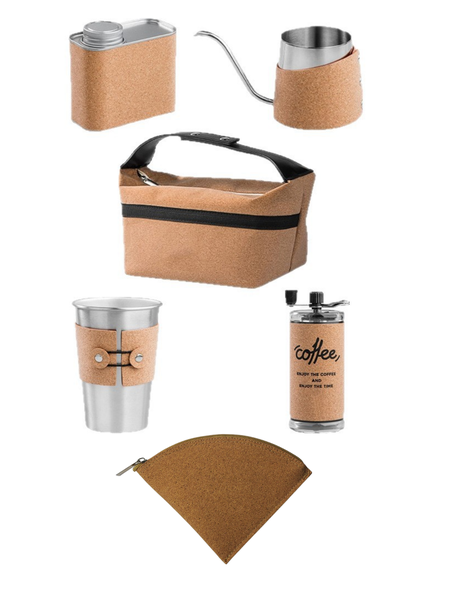 Hand cranked bean grinder outdoor coffee set