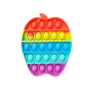 Apple Fidget Pop It Bubble Toy - Rainbow