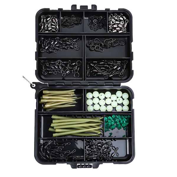 300PCS Carp Fishing Tackle Kit Set - Line Aligner Swivel Hook Terminal