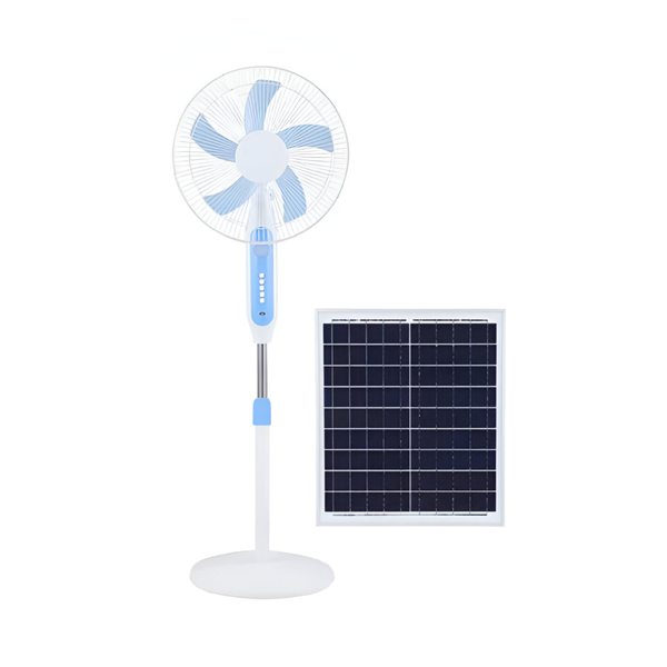 6-Inch 20W Solar Rechargeable Portable Stand Fan with LED Light &amp; USB Port