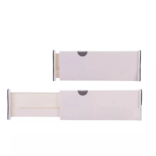 Pack Of 2 Retractable Adjustable Desk Drawer Partition Dividers Set - White