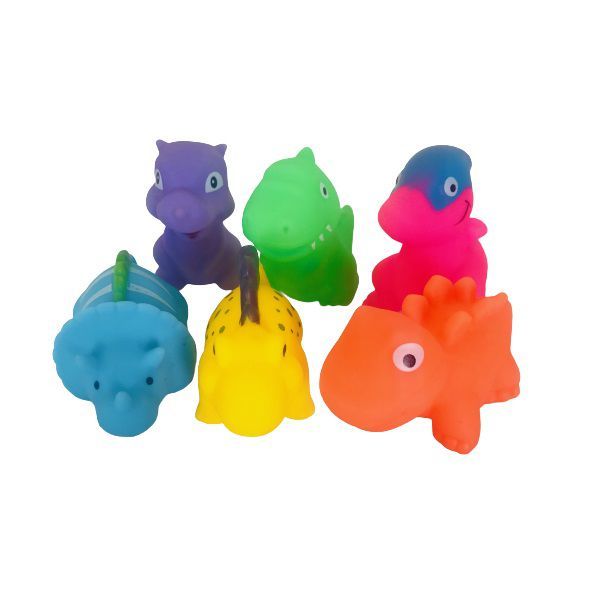 Bath Set With Vinyl Dinosaurs (8 Piece) - Pink
