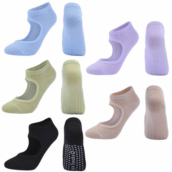 5 Pairs Pilates Socks with Grips for Women, Yoga Socks Non-slip