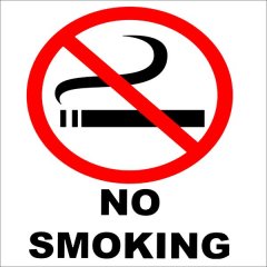 No Smoking Sign 29x29cm - 2 Pack