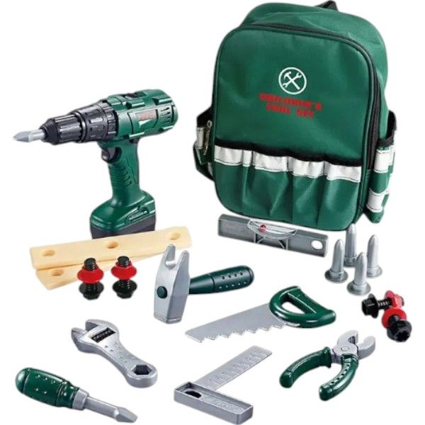 Ultimate Craftsman Tool Set Toy with Backpack and Electric Drill