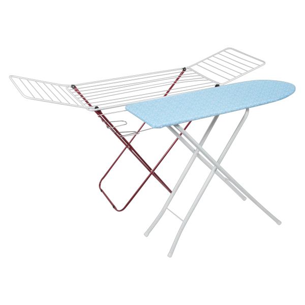 2 x Combo Quality Ironing Board &amp; Clothes Dryer Indoor Airer Set - 2 Piece