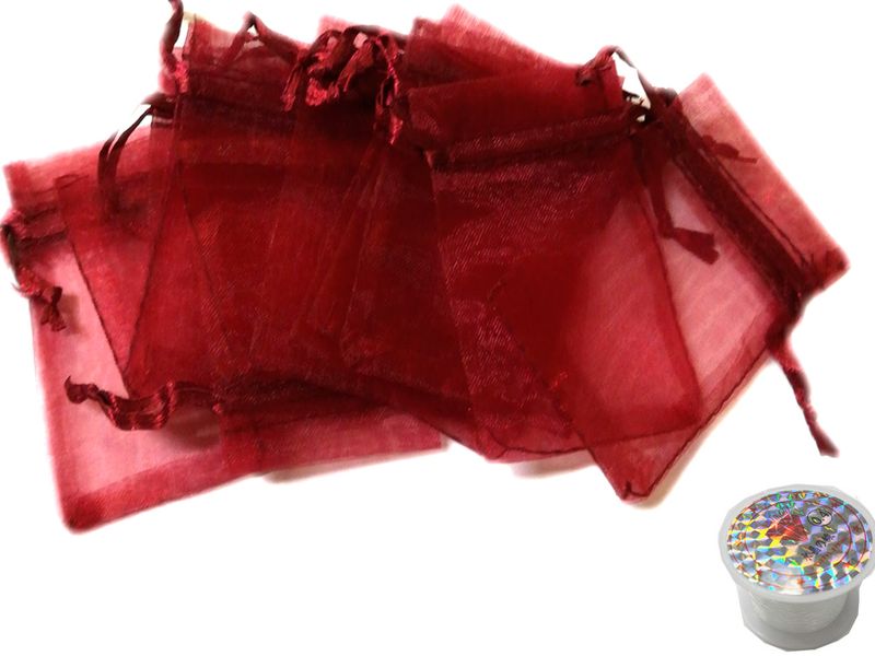 BEAD COOL - Bulk Gift Bag - Maroon - 10 by 12cm - 100pcs and Gut