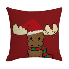 Christmas Pillowcase Santa Square Home Decor Linen Pillow Cases Cushion Cov