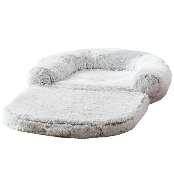 Large Dog Bed,Removable Pet Cushion Flat Bed with Pillow Dog Cushion