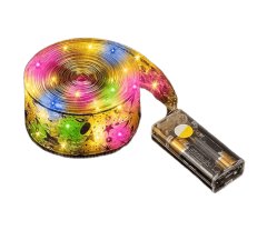 5M 50 - Light 4 - Color Golden Ribbon LED String Lights for Christmas Decor