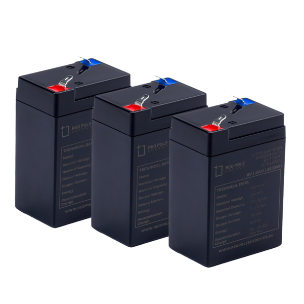 6V 4Ah Lithium Battery x 3 Magneto replacement batteries