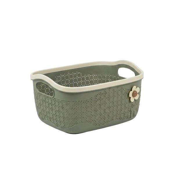 Large Multi Purpose Storage Baskets With Flower Detail