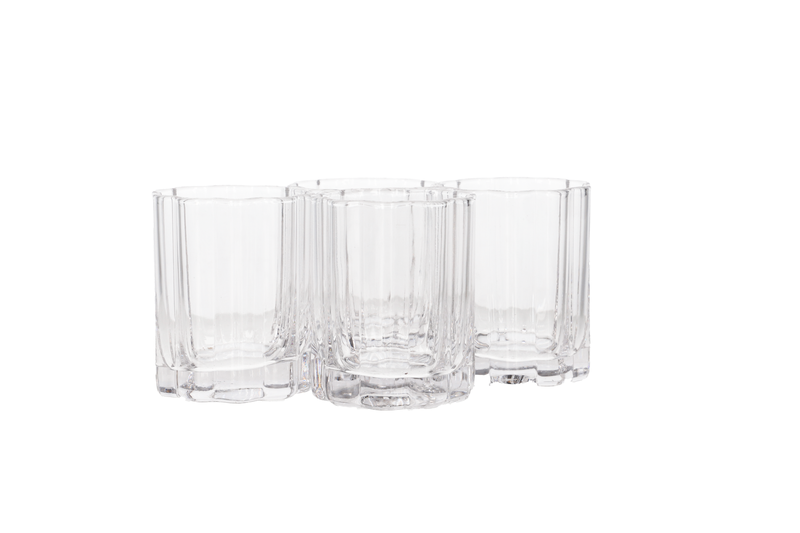 Danny home Floral Shapeed Whisky Glass Set 245ml 4pcs
