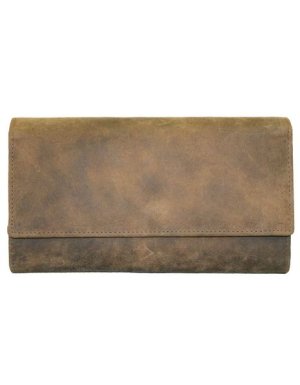Luvsa LV-1316 Full Grain Genuine Leather Tri-Fold Card Holder Purse