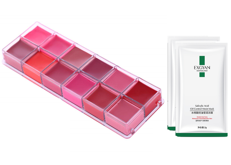 12 Colour Long-Lasting Lipstick Palette &amp; Exgyan Sleep Mask