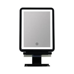 Shower Shaving Mirror with Squeegee, Fogless, Large, Black
