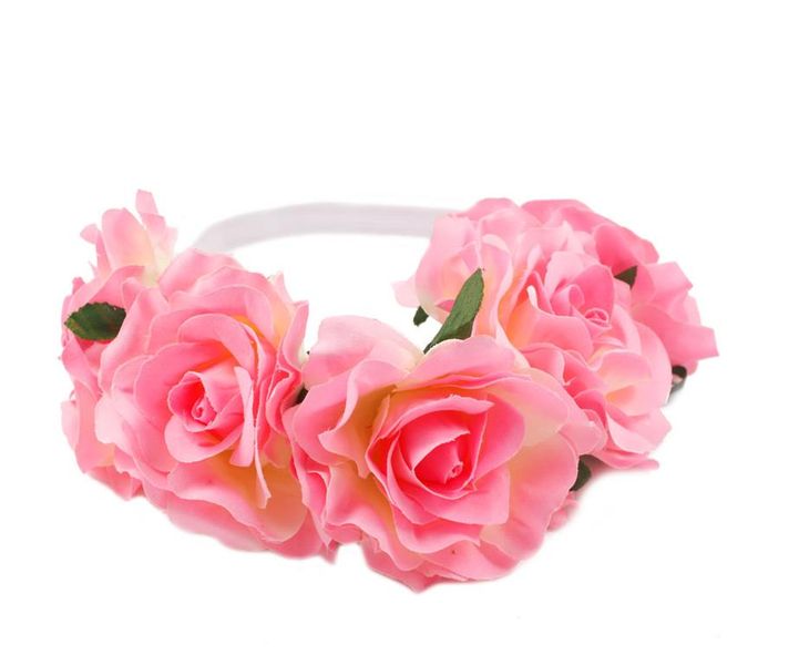 Handmade Large Rose Flower Crown - Pink (Teen-Adult)