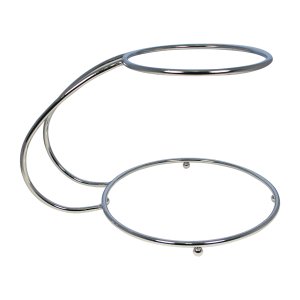 C Shape Chrome Plated 2 Tier Cake Stand