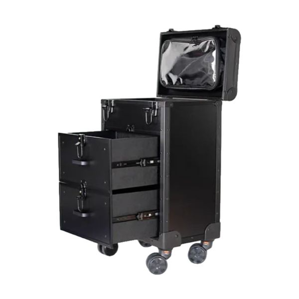 Professional Rolling Wheel Makeup Orgaizer Travel Case