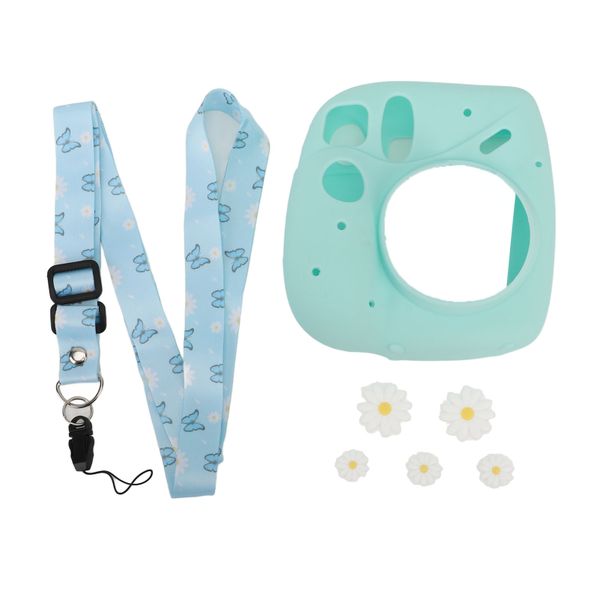Mini 7+ Silicone Case With Strap (Blue Daisy)