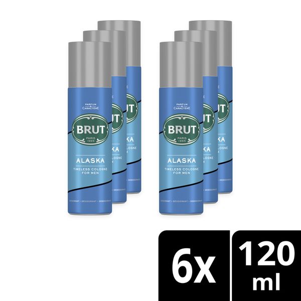 BRUT Alaska Aerosol Deodorant Body Spray 6x120ml