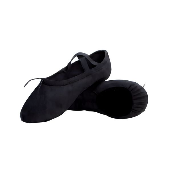 Canvas Split Sole Ballet Shoes - Black