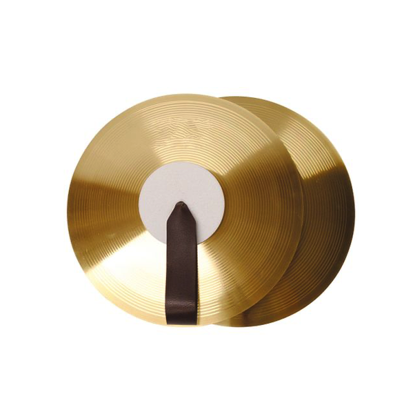 Hand Cymbals with Black Leather Handles- Marching Band Cymbals 8-Inch