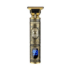 Gold Rechargeable Beard trimmer, sharp lines &amp; light hair with LED-display