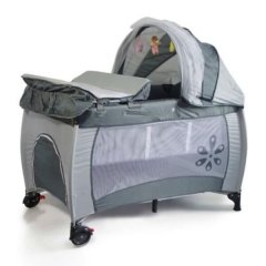 HURRIAJ All-in-One Baby Cot &amp; Play Yard - Grey