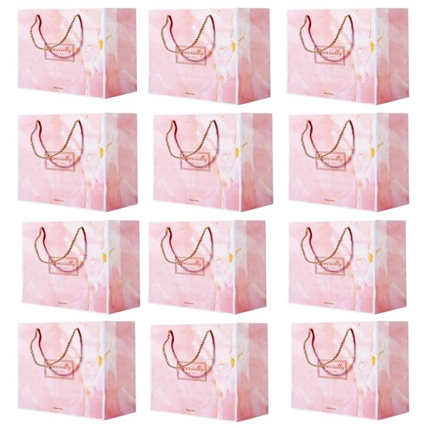 12 Pack Pink Gift Bags With Handle "Specially For You" Party Favour-Small