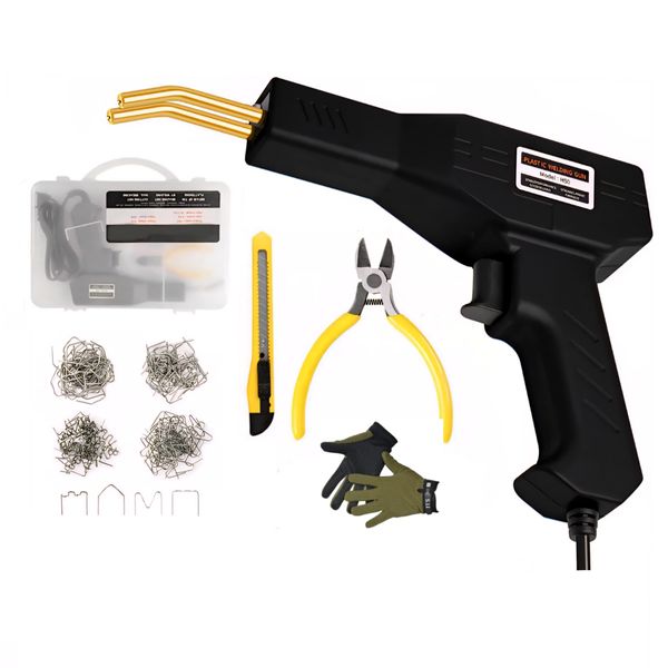 Plastic &amp; Bumper Welding Repair Kit With Gloves, Blade, Pins, Cutter &amp; Case