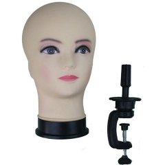 Mannequin Head for Wig Making and Table Clamp for Wig