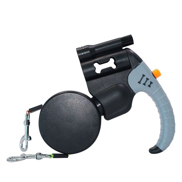 3m Retractable Dual Dog Leash with LED Light 1-to-2No-Tangle Walking Leash