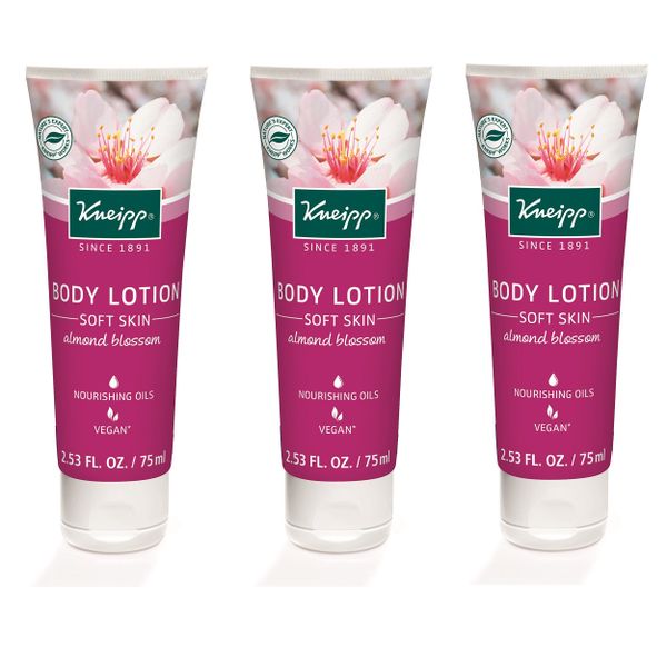 Kneipp Body Lotion - Soft Skin with Almond Blossom - Mini 75 ml - Set of 3