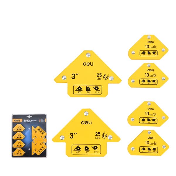 Deli 6Pcs Magnetic Welding Holder Set 25Lbsx2 and 10Lbsx4