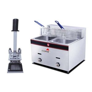 Conic Double Gas Fryer (12L) Set