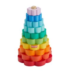 Fisher-Price Wooden Ring Stacker Toddler Fine Motor Toy - 10 Wood Pieces