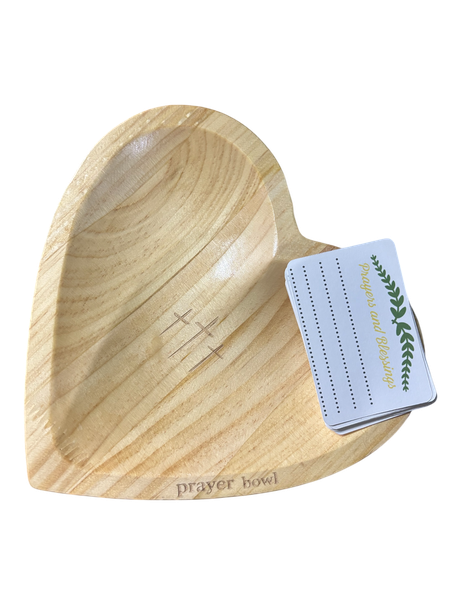 Wooden Heart Shaped Prayer Bowl