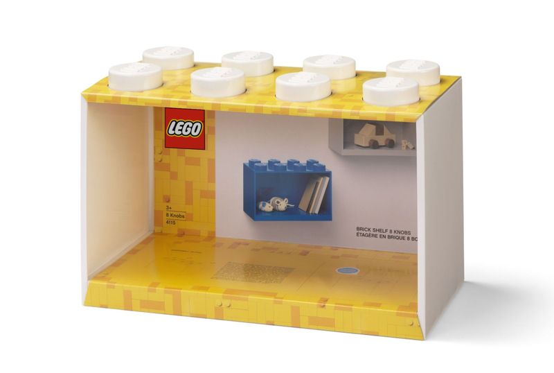 LEGO Brick Shelf 8 Knob - White - 31.8cm Long