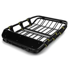 Heavy-Duty Universal Roof Cargo Basket - Steel Luggage Carrier