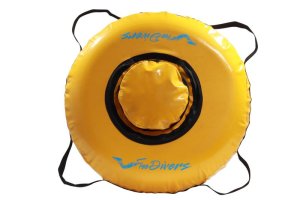 High visibility inflatable free diving float