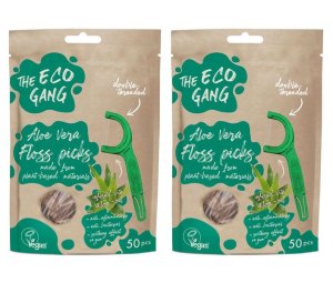The Eco Gang Floss picks - Aloe Vera - 100 Pieces