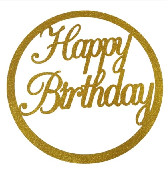 Round Wooden Happy Birthday Sign 74cm