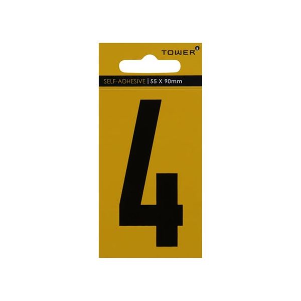 Tower Number 4 Adhesive Sign 55 x 90mm SIGNA55-4