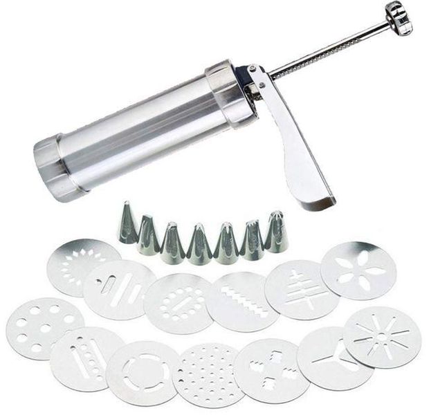Cookie Press Icing Gun Biscuit Maker Cake Decoration Tool - Silver