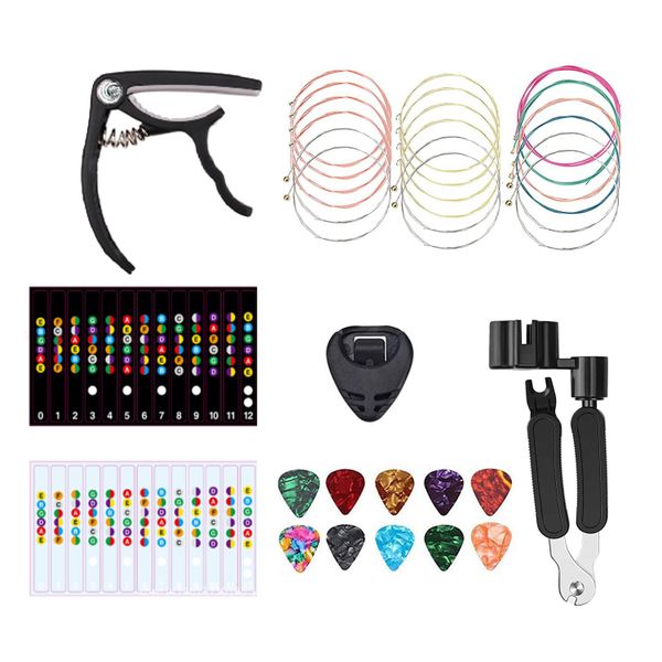 18PCS Guitar Strings Kit,Acoustic Guitar Changing Tool,Acoustic Strings,Gui
