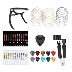 18Pcs Guitar Strings Kit Acoustic Strings Guitar Picks Capo