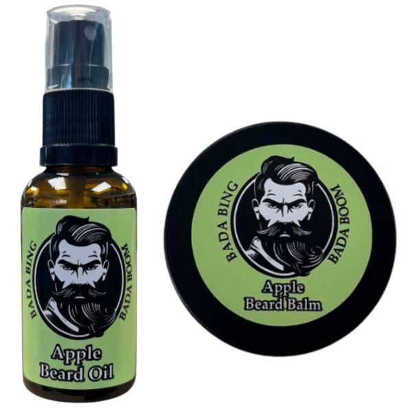 Bada Bing Apple Beard Oil &amp; Balm Combo for Growth, Softness &amp; Styling