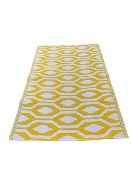 Indoor / Outdoor Woven PVC Rug - HexaLoom Design - 200 x 120 cm